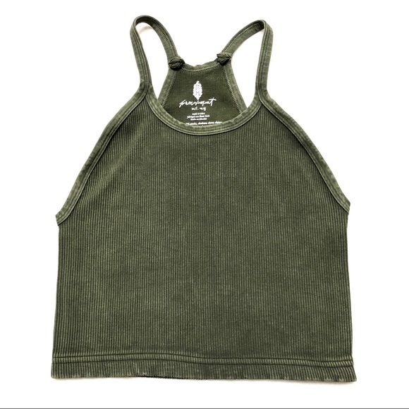 Free People Tops - ❗️LOWEST PRICE Free People Happiness Runs Vintage Secret Moss Ribbed Crop M/L